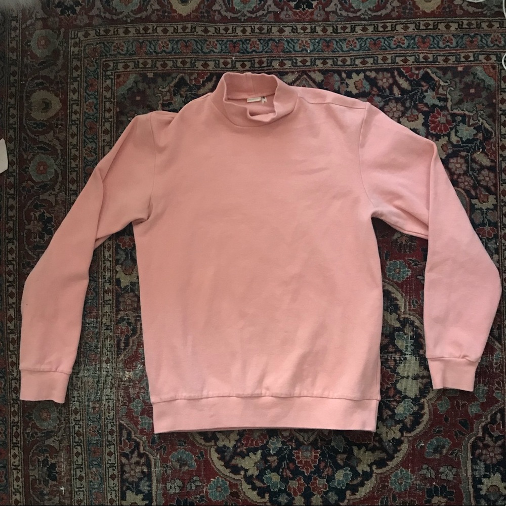 Blush pink mock neck sweatshirt